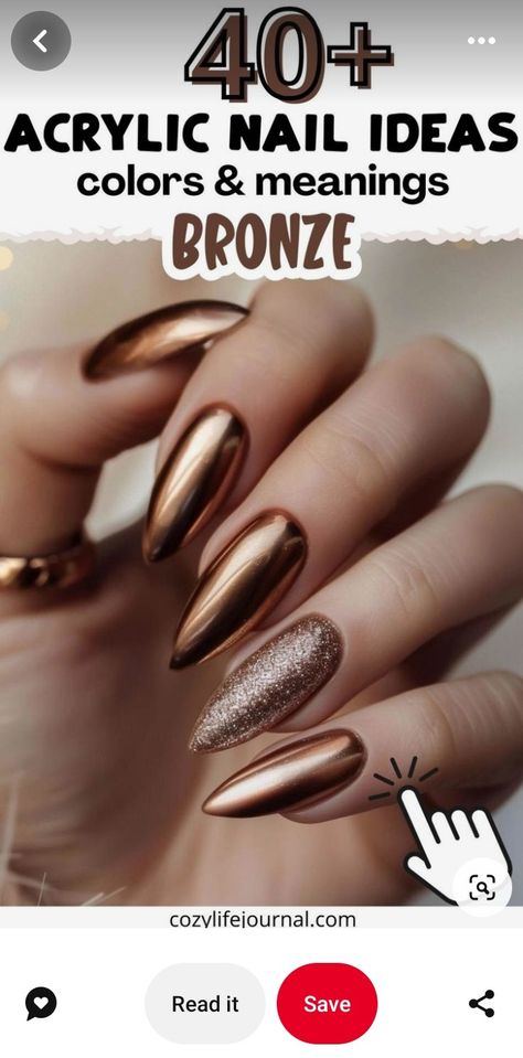 Bronze Nails Designs, Copper Nails Designs, Burgundy Acrylic Nails, Bronze Nails, Copper Nails, Brown Nails Design, Hair Pick, Fall Acrylic Nails, Black Nail Designs