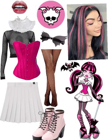 Holloween Costume Ideas Monster High, Draculaura Outfit Shein, Draculaura Costume Plus Size, Monster High Outfits Draculaura, Monster High Halloween Costumes Draculaura, Monster High Inspired Outfits Draculaura, Draculaura Halloween Costume Aesthetic, Dracula Monster High Costume, Draculora Outfit Ideas