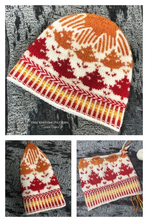 Maple Leaves Hat Free Knitting Pattern Hat Free Knitting Pattern, Stranded Knitting Patterns, Leaf Hat, Body Chart, Stranded Knitting, Knitting Hats, Dishcloth Knitting Patterns, Fair Isles, Autumn Ideas