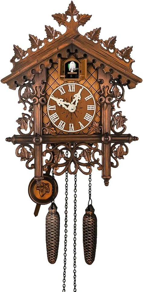 Amazon.com: CENGNIAN Vintage Quartz Cuckoo Clocks for Wall 17.72in, Cuckoo Wall Clock, Cuckoo Clock Traditional Chalet Forest House Clock Handcrafted Wooden Wall Pendulum Quartz Clock, Grandfather Clock (B) : Home & Kitchen Victorian Princess, Victorian Clocks, Cuckoo Clocks, Room Refresh, Story Elements, Vintage Wall Clock, Themed Room, Scenic Design, Grandfather Clock