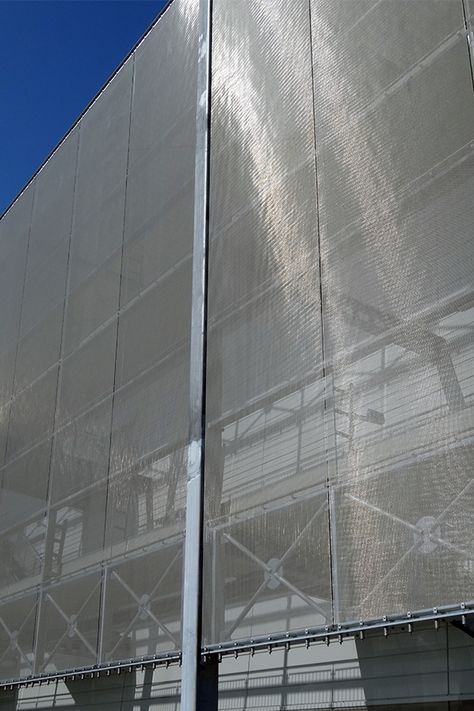 Mesh Architecture, Wire Mesh Screen, Mesh Banner, Shading Device, Aesthetic Sun, Facade Material, High Aesthetic, Facade Cladding, Ceiling Art