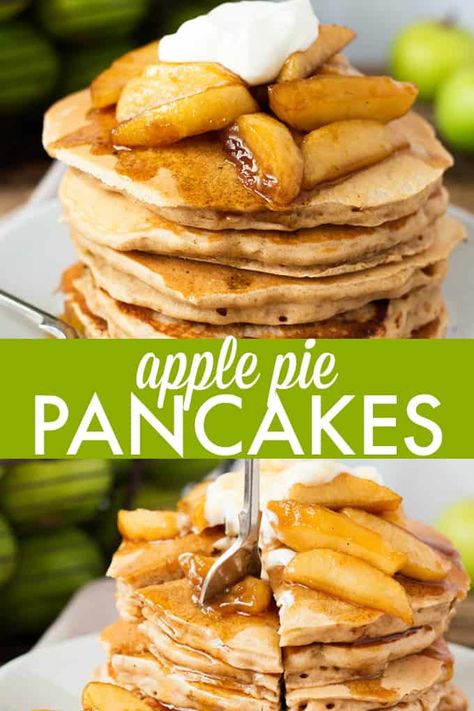 Apple Pie Pancakes Apple Pie Pancakes, Apple Pancake Recipe, Honey Glazed Ham, Pumpkin Spice Donut, Apple Pancakes, Poached Apples, Cooked Apples, Peanut Butter Cookie Recipe, Easiest Apples