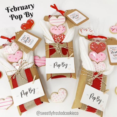 Pop By Co. on Instagram: “February Pop Bys are live! “Your Referrals are the heart of my business!” ❤️ Adorable Handmade sugar cookies made to order and sealed for…” Real Estate Pop By Ideas, Pop By Ideas, Realtor Marketing Gifts, Pop Bys Real Estate, Business Marketing Gifts, Cheesy Gifts, Marketing Gifts, Client Appreciation Gifts, Apartment Marketing