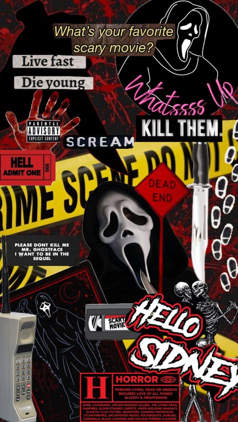 Halloween Horror Aesthetic, Scream 1996 Aesthetic, Horror Backgrounds, 1996 Aesthetic, Mr Ghostface, Ghostface Wallpaper Aesthetic, Spooky Wallpapers, Ghostface Wallpaper, Hello Movie