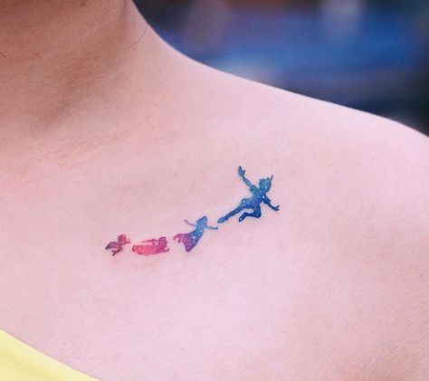 Cute tiny tatto ideas Peter Pan Tattoo, Inspirational Tattoos, Color Tattoo, Peter Pan, Watercolor Tattoo, Tattoo Quotes, Tattoos, Color