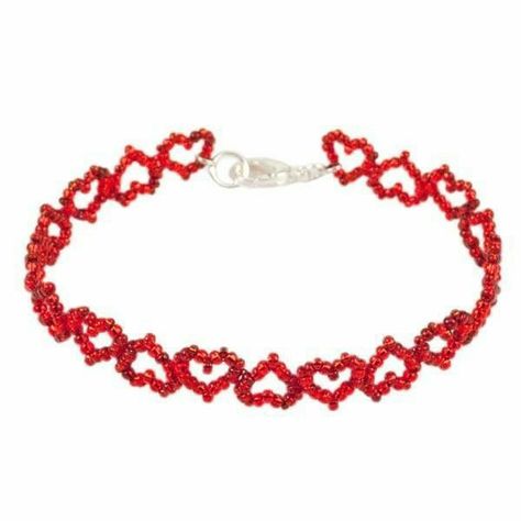 Seed Bead Heart, Valentine Pattern, قلادات متدلية, Valentines Patterns, Beadwork Designs, Beading Jewelery, Bead Charms Diy, Handmade Jewelry Tutorials, Beaded Crafts