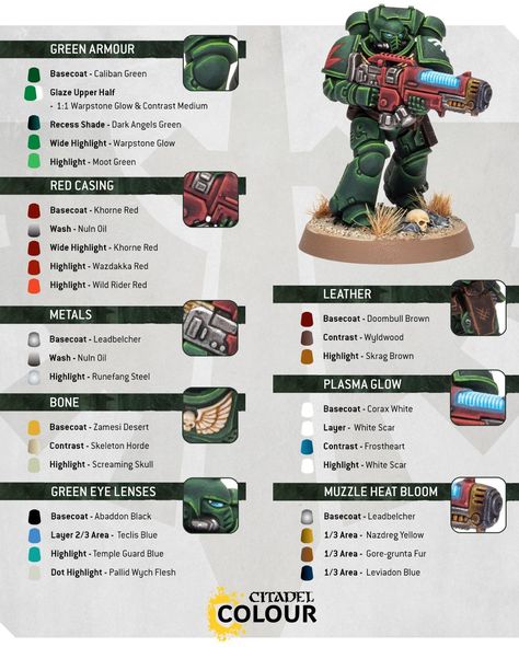 Tab Ideas, Dark Vengeance, Warhammer Dark Angels, Dark Angels 40k, Painting Figurines, Warhammer Armies, Warhammer Figures, Warhammer Paint, Marine Colors