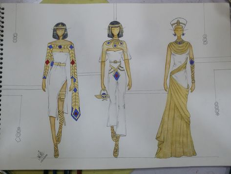 Egyptian Fashion Illustration, Dress Illustration Design, Fashion Sketches Men, Egyptian Era, Fashion 2025, Egyptian Fashion, Egyptian Design, Become A Fashion Designer, Dress Illustration