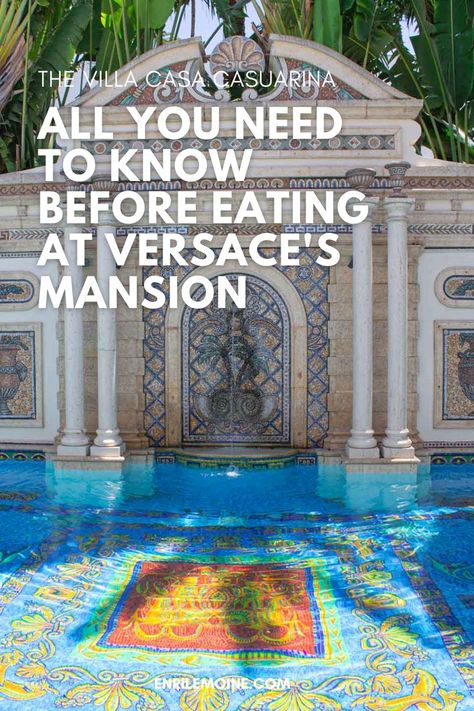 The million mosaic pool at the former Versace's Mansion y South Beach Gianni Versace Mansion, Versace Restaurant Miami, Versace House Miami, Casa Casuarina, Versace Mansion, Versace Home, Travel Locations, Travel Bug, Travel Bugs