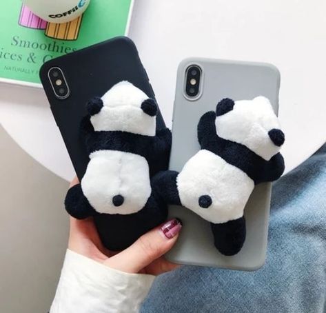 Fluffy Phone Cases, Panda Cases, Panda Items, Diy Plush, Panda Jewelry, Kawaii Panda, Kawaii Phone Case, Panda Love, Hello Kitty Items