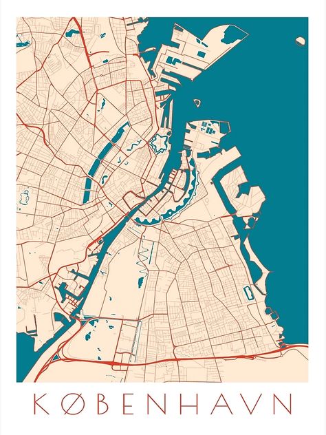 "Copenhagen / Kobenhavn City Map" Poster for Sale by margindot | Redbubble Copenhagen Watercolor Painting, Copenhagen Wall Art, Copenhagen Travel Journal, Permin Of Copenhagen Cross Stitch, Copenhagen Map, City Posters, Underground Map, City Map Poster, Map Poster