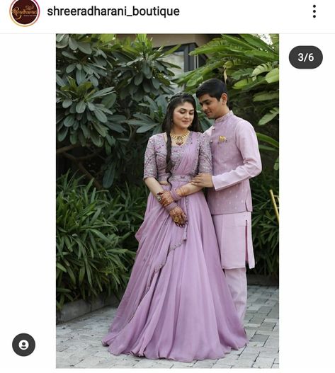 Lavender Couple Outfits Indian, Lavender Couple Outfits, Lavender Dress Indian, Couple Dresses For Engagement Indian, Engagement Dress For Groom Indian, Couple Dress Matching Indian, Engagement Dress For Bride Indian, Engagement Couple Dress, Engagement Portraits Poses