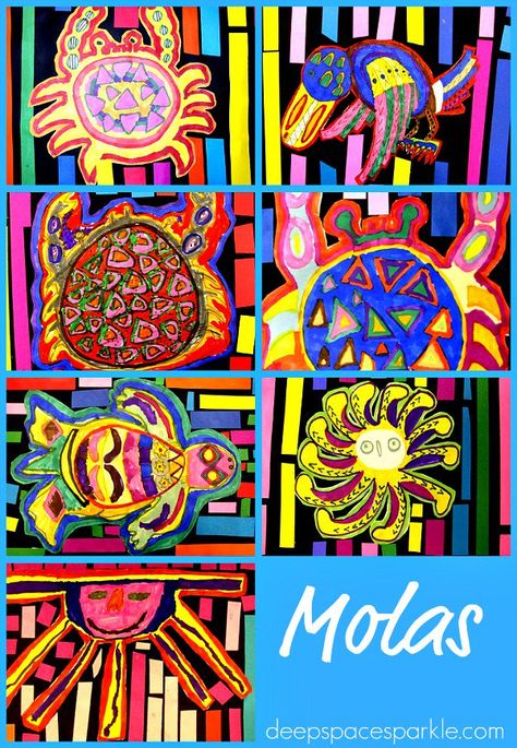 A great lesson that teaches Mexican and South American cultures: marker and paper Mola art project. Multi Cultural Art, Hispanic Art, Deep Space Sparkle, South American Art, 2nd Grade Art, 6th Grade Art, 4th Grade Art, 3rd Grade Art, Spanish Art