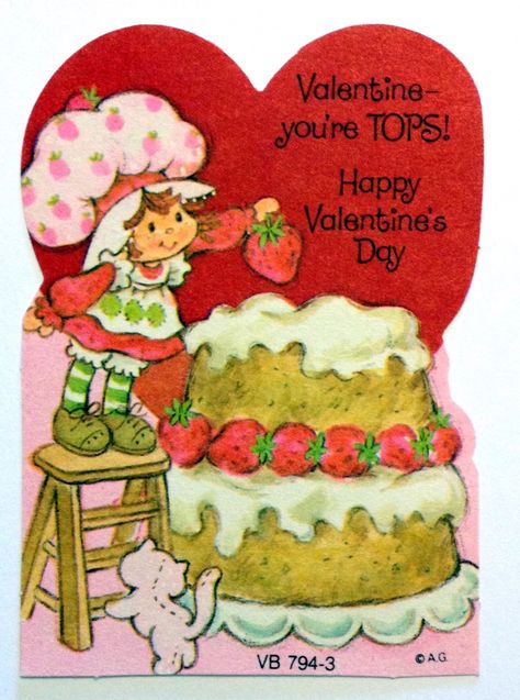 Vintage 1980's Strawberry Shortcake Valentines Day Card Strawberry Shortcake Valentines, Valentine Strawberries, Valentines Day Book, Strawberry Shortcake Cartoon, Strawberry Shortcake Characters, Valentine Day Boxes, Strawberry Shortcake Doll, Vintage Strawberry Shortcake, Vintage Valentine Cards