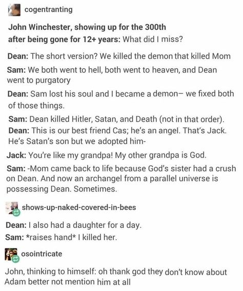 Adam X Michael, Adam And Michael Supernatural, Michael X Adam Supernatural, Supernatural Adam, Destiel Headcanon, Destiel Fanfiction, Funny Tumblr Comments, Funny Supernatural, Supernatural Bloopers