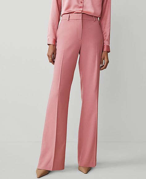 The versatile, streamlined look is back - our high waist trouser pant is ultra flattering. Belt loops Front zip with double hook-and-bar closure. Front off-seam pockets. Back besom pockets.,Leg Shape:Leg Shape: Trouser – a pant with a bit of flare that lengthens legs,Rise:High rise: sits 1/2" to 1" below natural waist,Imported:Imported,Fit:Fit: Tailored & fitted,Length:Full length: 30" inseam with 21" leg opening,Fabrication:73% Polyester, 24% Rayon, 3% Spandex,Garment Care:Machine Washable The Petite High Rise Trouser Pant in Textured Drape - Curvy Fit by Ann Taylor Size petite - 12 Pink Sea Shell Women's Curvy, Trouser, Suit, Pants, Pants, 73%, Polyester, 24%, Rayon, 3%, Spandex, Machine, Washable Fun Business Outfits, Tailored Pink Pants For Workwear, Pink Tapered Leg Pants For Work, Pink Tapered Leg Workwear Pants, Pink Tapered Leg Dress Pants For Work, Summer Work Pants, Pink Stretch High-waisted Dress Pants, Petite Suits, Tara Dress