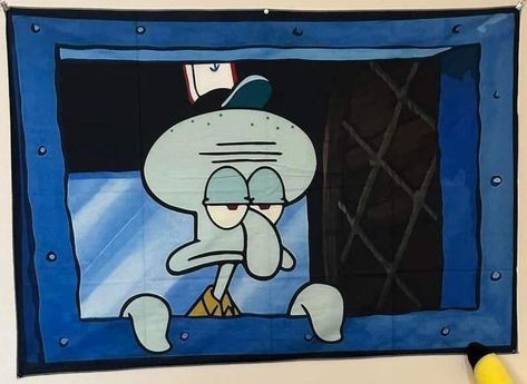 Squidward House Painting, Squidward Painting On Canvas, Squidward Painting, Spongebob Squidward, Spongebob Cartoon, Spongebob Painting, Gaming Station, Canvas Drawings, Small Canvas