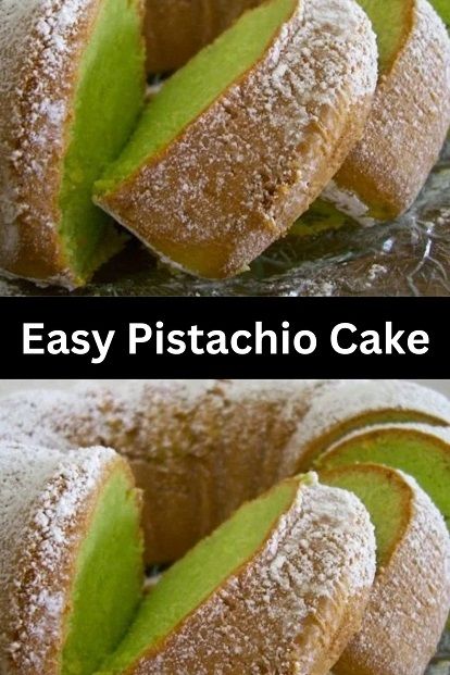 Pistachio Cake Filling, Easy Pistachio Cake, Chocolate Yogurt Cake, Cream Cheese Lemonade Pie, Pistachio Cake Recipe, Easy Bundt Cake Recipes, Pistachio Dessert, Pistachio Recipes, Strawberry Cream Cakes