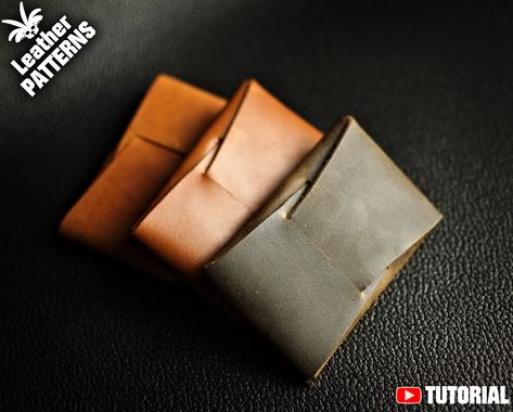 Leather Card Wallet Pattern, Leather Pattern Diy, Card Wallet Pattern, Leather Patterns Templates, Diy Leather Wallet, Business Card Wallet, Leather Wallet Pattern, Minimalist Leather Wallet, Leather Workshop