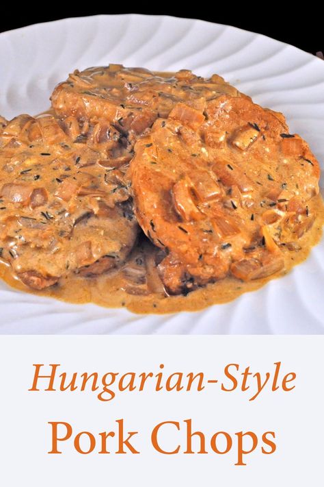 Hungarian Paprikash, Pork Paprikash, Skillet Pork Chops, Hungarian Paprika, Paprika Pork, Pan Sauce, Hungarian Recipes, Cooking For Two, Boiled Potatoes