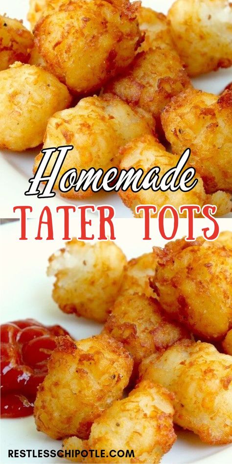 Potato Dishes Easy, Homemade Tater Tots, Tater Tot Recipes, Potato Side Dish, Easy Potato Recipes, Potato Recipes Side Dishes, Tater Tots, Homemade Recipe, Potato Side Dishes