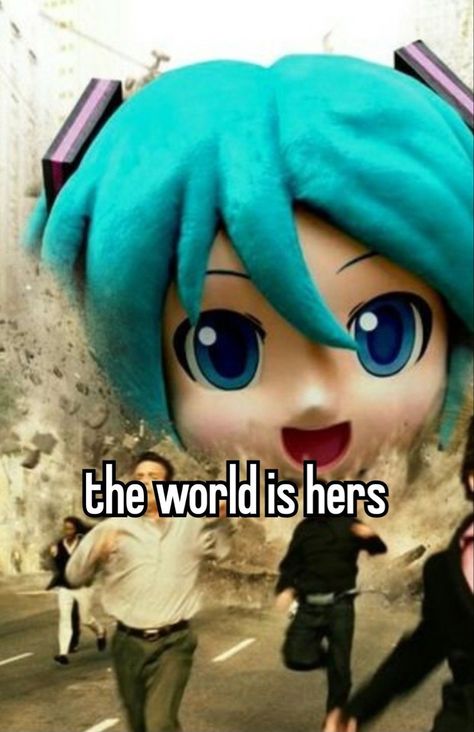 Funny Hatsune Miku, Hatsune Miku Funny, Hatsune Miku Meme, World Is Mine Miku, Miku Funny, Funny Miku, Miku Whisper, Funny Vocaloid, Whispers Quotes