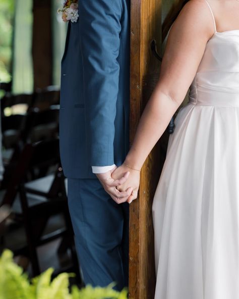 Not a first look fan? Try a first touch, where you don't see each other but have a quick chance to hold hands before the ceremony. Pro tip, read each other your vows or write letters. It's sooooooo good! #firsttouch #weddingday #charlestonweddings #columbiasc weddings #lowcountryweddings Write Letters, Hold Hands, South Carolina Wedding, Pro Tip, Carolina Wedding, Lifestyle Photographer, Country Wedding, First Look, Charleston