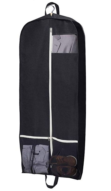 Amazon.com | Breathable Garment Bag 54" Dress Suit Cover with 2 Large Mesh Pockets, Black | Garment Bags Sleeping Lamb, Dress Storage, Suit Carrier, Storing Shoes, 60 Dress, Dress Belts, Clothing Protectors, Garment Cover, Dress Bag