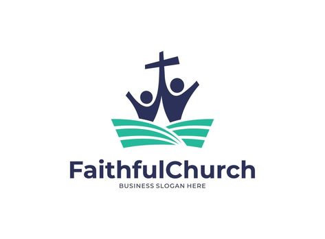 Illustration vector graphic of faithful church logo designs concept. Perfect for community, education, bible, catholic Faith Logo Design, Faith Logo, Church Illustration, Bible Catholic, Church Logo Design, Church Branding, Association Logo, Church Images, Cross Logo