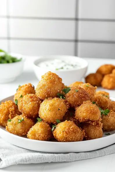 Crispy Fried Mushrooms with Cool Ranch Dip are the ultimate crunchy snack or appetizer. Try this easy recipe today! Battered Mushrooms, Homemade Ranch Dip, Dip Easy, Fried Mushrooms, Homemade Ranch, Ranch Dip, Cremini Mushrooms, Crunchy Snack, Yummy Snacks