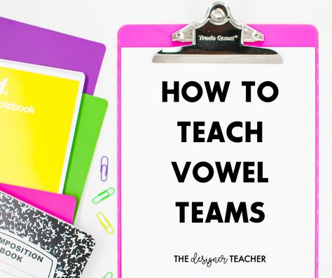 How To Teach Vowel Teams, Phoneme Segmentation Activities, Short And Long Vowels, Phonemic Awareness Kindergarten, Reading Interventionist, Teaching Vowels, Phoneme Segmentation, Spell Words, Phonological Awareness Activities