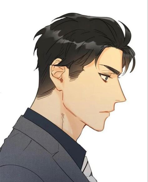 The Office Blind Date, Drawing Poses Male, Anime Hairstyles Male, A Business Proposal, Male Profile, Profile Drawing, Male Pose Reference, Hair Sketch, Face Drawing Reference