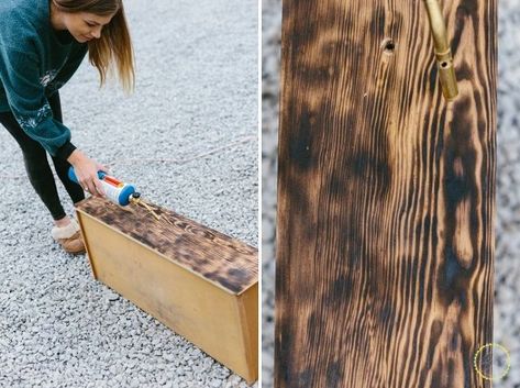 how to wood burn furniture shou sugi ban, bedroom ideas, how to, painted furniture, repurposing upcycling, woodworking projects Burnt Wood Finish, Torched Wood, Raw Wood Furniture, Wood Spa, Wood Burning Techniques, Burned Wood, Burnt Wood, Sugi Ban, Shou Sugi Ban