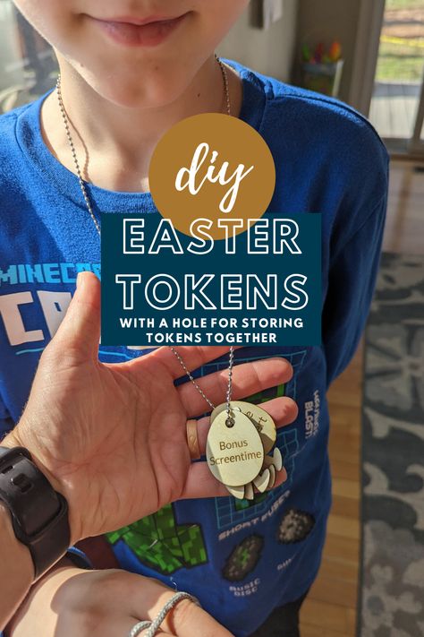 Create your own personalized Easter tokens with a laser cutter! These fun and unique non-candy fillers are perfect for Easter egg hunts. Kids can string the tokens on a necklace to keep them from getting lost! Egg Fillers, Easter Egg Fillers, Bunny Designs, Personalized Easter, Diy Easter, Easter Egg Hunt, Egg Hunt, Easter Diy, Unique Diy