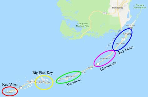 Florida Keys Map, Florida National Parks, Florida Keys Road Trip, Florida Keys Vacation, Key West Beaches, Fl Keys, Florida Camping, Rv Trips, Southern States