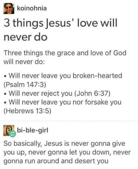 Jesus is never gonna give you up, never gonna let you down, never gonna run around and desert you Christian Humour, Bible Jokes, Worship Wallpaper, Christian Funny, Jesus Meme, Church Memes, Sunday Funnies, Sick Humor, Jesus Memes