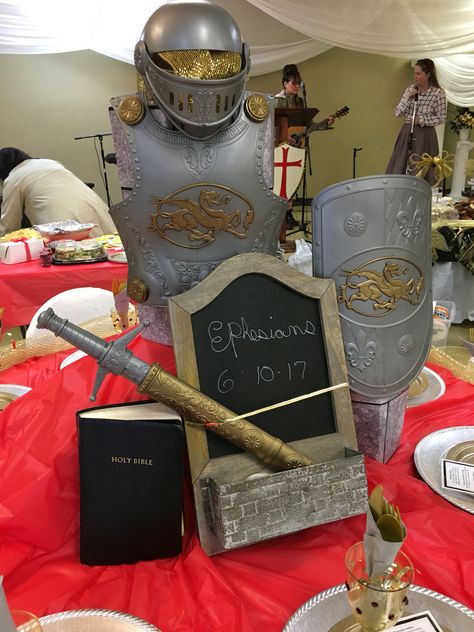 Armor Of God Snack Ideas, Armor Of God Snacks, Armor Of God Decoration Ideas, Armor Of God Vbs Decorations, Kingdom Vbs Crafts, Medieval Diy, Castle Decorations, Sunday School Themes, Armor Of God Lesson