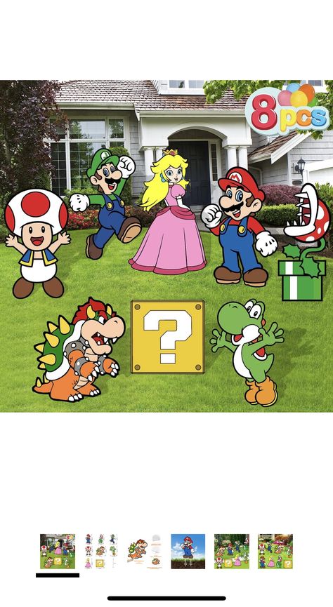 8 pcs Super Mario Theme Party, Mario Theme Party, Super Mario Theme, Mario Theme, Super Mario Bros Party, Super Mario And Luigi, Mario Bros Party, Mario Birthday Party, Super Mario Party