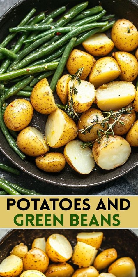 🥔 Potatoes and Green Beans make the perfect side dish for any meal! Roasted with garlic and herbs, this dish is easy to prepare and great for holidays, meal prep, or weeknight dinners. Simple, flavorful, and nutritious! 💡 Save this pin and upgrade your side dish game! #PotatoesAndGreenBeans #EasySideDish #HealthyRecipes #VeggieLovers #DinnerIdeas 🥔🥗 Roasted Garlic Potatoes, Easy Potatoes, Dinners Simple, Green Bean Dishes, Potatoes And Green Beans, Garlic Roasted Potatoes, Seasoned Potatoes, Potato Tacos, Green Beans And Potatoes