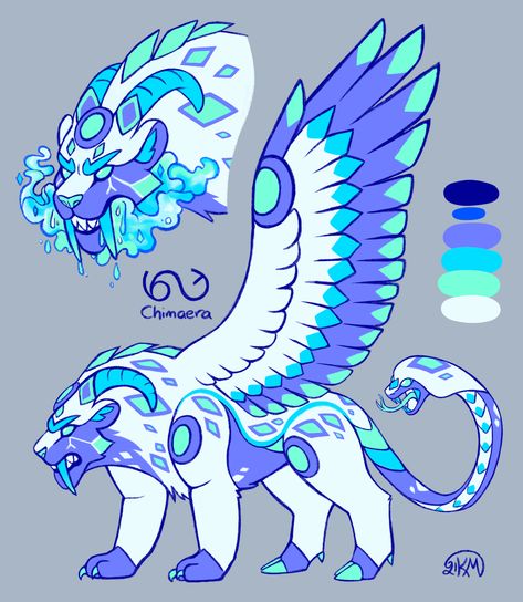 Chimera Character Design, Chimera Drawing, Chimera Oc, Cute Creature Design, Zodiac Creatures, Chimera Art, Chimera Mythology, Mythical Creature Design, Mythical Creature Art