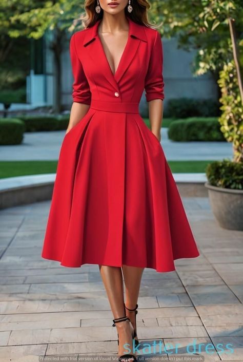 Stylish Buttons, Sukienki Maksi, Chique Outfit, Red Dresses Classy, Stylish Work Attire, Elegant Dresses Classy, Blue Army, Classy Dress Outfits, Classy Work Outfits