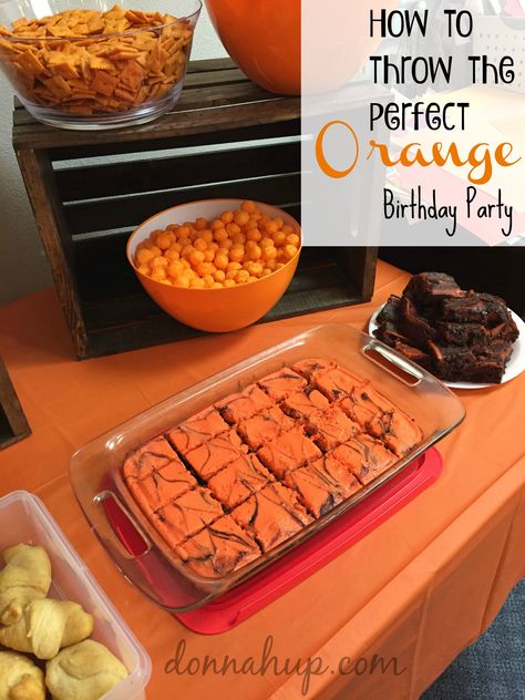 How to Throw the Perfect Orange Birthday Party Foods For Birthday, Orange Foods For Color Party, Orange Themed Party, Orange Birthday Party, Orange Foods, Cutie Party, Orange Birthday Parties, Orange Birthday, Be My Friend