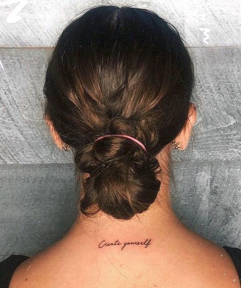 Famous Tattoo Quotes, Girl Boss Tattoo Ideas, Cute But Physco Tattoo, Create Yourself Tattoo, Tattoos About Life, Powerful Tattoos For Women Strength, Tattoo About Strength, Back Tattoo Quotes, Disney Tattoos Quotes