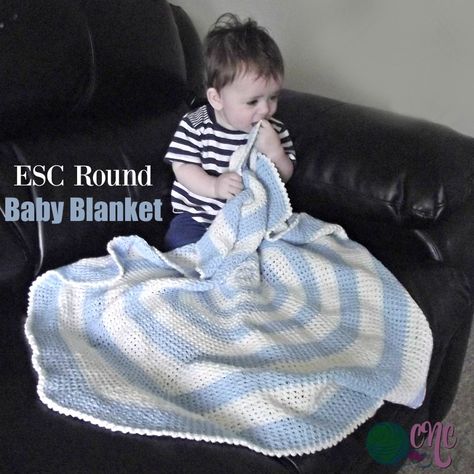 Free crochet pattern for the ESC Baby Blanket. You can crochet this to any size from baby to a full-sized afghan. Crochet Blanket Round, Knitting Pillow, Crochet Pattern Baby Blanket, Crochet Baby Shawl, Round Blanket, Crochet Baby Blanket Free Pattern, Baby Shawl, Crochet Blanket Pattern Easy, Blanket Crochet Pattern