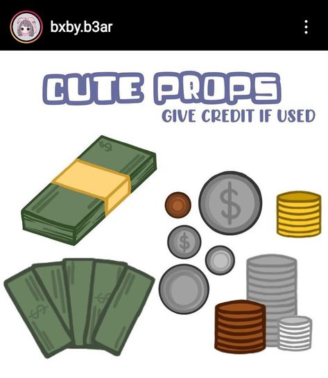 Gacha Money Green Screen, Gacha Custom Props, Gacha Money, Gacha Life Items, Interactive Crafts, Gacha Drawing, Gacha Poses, Doll Props, Gacha Things