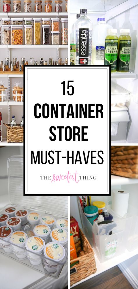 15 CONTAINER STORE MUST-HAVES. Emily Gemma, The Sweetest Thing Blog. Organization of our new house. #EmilyGemma #TheSweetestThingBlog #Organization #TheContainer Store Container Store Organization, Kitchen Hack Decor, Makeup Organization Ideas, Diy Kitchen Hacks, The Sweetest Thing Blog, Emily Gemma, Best Amazon Finds, Stackable Storage Bins, Store Hacks