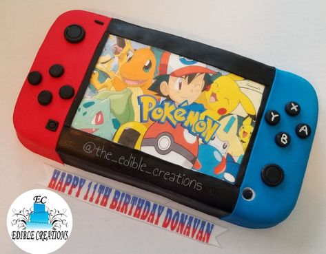 Nintendo Switch cake Nintendo Switch Cupcakes, Nintendo Cakes For Boys, Nintendo Switch Cakes For Boys, Nintendo Cake Ideas, Nintendo Switch Cake Ideas, Switch Birthday Cake, Nintendo Birthday Cake, Nintendo Switch Birthday Cake, Pastel Nintendo Switch