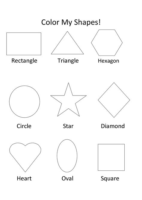 Free Printable Shapes Coloring Pages For Kids Shapes Coloring Pages, Shape Worksheets For Preschool, Shapes Worksheet Kindergarten, Shape Tracing Worksheets, Shape Coloring Pages, Shapes Kindergarten, Printable Shapes, Preschool Coloring Pages, Shapes Preschool