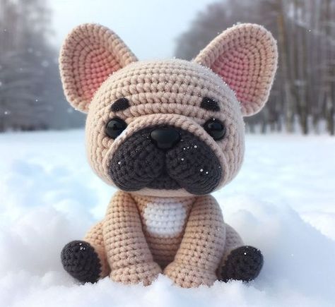 Cute Amigurumi French Bulldog Crochet Pattern - Easy Beginner Amigurumi Animal Crochet - C #crochetpattern #crochetpatternsamigurumi #crochetamigurumi #cuteamigurumi #crochetplushies Frenchie Crochet Pattern Free, Crochet Bulldog Pattern Free, Bulldog Crochet Pattern Free, Crochet French Bulldog Pattern Free, Crochet Pug Dog Pattern Free, Crochet Frenchie, Crochet French Bulldog, French Bulldog Crochet Pattern, Wonder Crochet