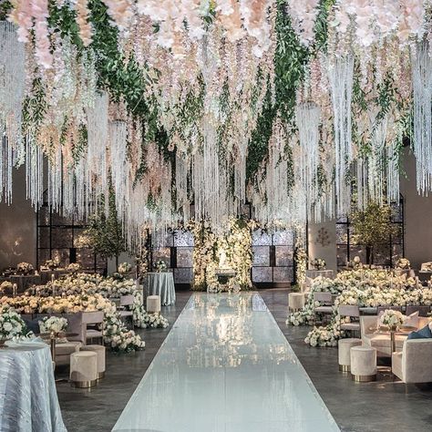 GRŌ designs (@grodesigns) • Instagram photos and videos Wedding Decor Pastel, Indoor Garden Wedding Reception, Wedding Lounge Decor, Aisle Decor Wedding, Pastel Wedding Decorations, Wedding Ceiling Decorations, Indoor Wedding Reception, Wedding Aisle Decor, Wedding Ceiling